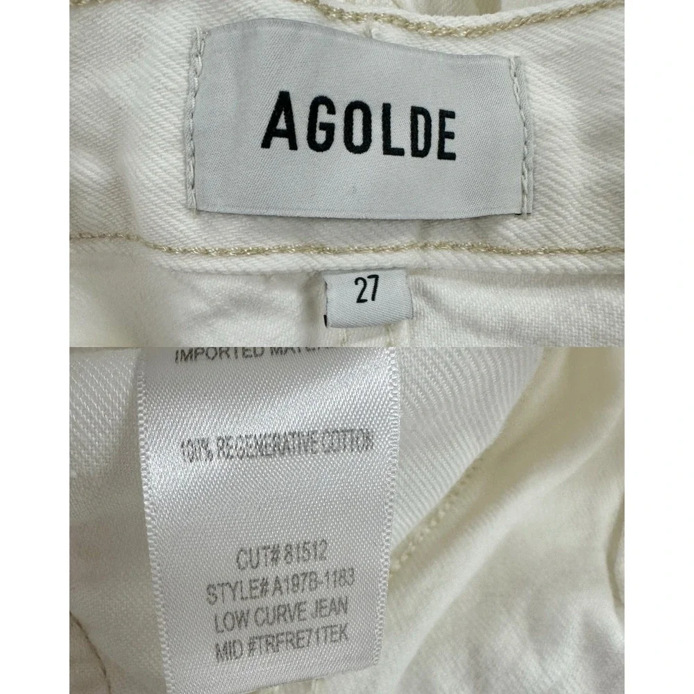 AGOLDE White Low Curve Jean in Milkshake Womens Size 27 100% Cotton A197B-1183